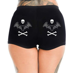 Pbong mid size graduation outfit romantic style teen swag clean girl ideas 90s latina aestheticSkull Print Shorts for Women High Waist Gothic Punk Style Skinny Sport Short  Pants Summer Casual Shorts Women Clothing