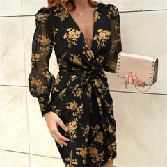 Pbong  mid size graduation outfit romantic style teen swag clean girl ideas 90s latina aestheticWomen Plus Size Dress Mesh Sleeve Fashion V-Neck Bodycon Dress Ruffles Pleated Elegant Long Sleeve Evening Party Dress Vestidos