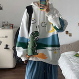 Winter Hoodie Women's Hip Hop Loose Hoodie Oversized Casual Letter Print Sweatshirt Women's Long Sleeve Top Printed Couple Wear