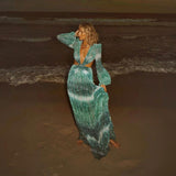 Pbong mid size graduation outfit romantic style teen swag clean girl ideas 90s latina aestheticSexy V-Neck Backless Hollow Out Dress Summer Women Lantern Sleeve Club Party Long Maxi Dresses Tunic Beach Cover Up A916