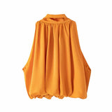 Pbong mid size graduation outfit romantic style teen swag clean girl ideas 90s latina aesthetic freaknik tomboy swaggy going out cwaya Top Women  Sexy Blouses Orange Crop Ladies Shirts Halter Sleeveless Girl Summer Blusas Clothing Female Chic Tops