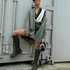 Spring Casual Woman Loose Long Basic Pocket Shirt Coats Female Fashion Oversized Light Jacket Ladies Solid Color Outwear