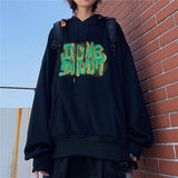 New graffiti print big pocket hoodie ladies streetwear men/women oversized trend couple tops sweatshirts