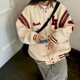 Jacket Women Jackets Oversized Baseball Punk Clothes Autumn/winter New Clothes Korean Students Thickened Plus Velvet Sweatshirt