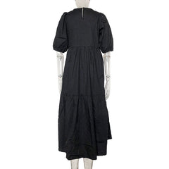 Pbong  mid size graduation outfit romantic style teen swag clean girl ideas 90s latina aestheticFandy Lokar Solid O Neck Dresses Women Fashion Asymmetrical Dress Women Elegant Poplin Dresses Female Ladies HW