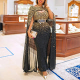 Pbong  mid size graduation outfit romantic style teen swag clean girl ideas 90s latina aesthetic new women elegant top quality evening party cloak long dress sexy sheath gradient sequined evening dress