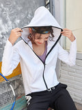 Loose sports jacket female net red fitness running quick-drying jacket zipper hooded casual training clothes outer wear