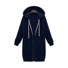 Long Oversized Hoodies Women Autumn Winter Sweatshirt Women Zipper Women Hoodies Outerwear Pockets Sudaderas Mujer Sweat Femme