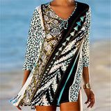 Tunics for Beach Women Swimsuit Cover-ups Woman Swimwear Beach Cover up Beachwear Pareo Mini Dress Saida de Praia