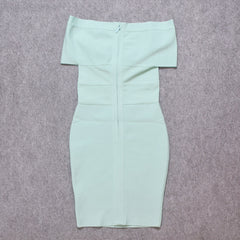 Summer Women Sexy Off Shoulder V Neck Bandage Dress Green Bodycon Sheath Elegant Knee Length Party Club XL Vestido Pbong mid size graduation outfit romantic style teen swag clean girl ideas 90s latina aesthetic