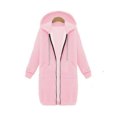 Long Oversized Hoodies Women Autumn Winter Sweatshirt Women Zipper Women Hoodies Outerwear Pockets Sudaderas Mujer Sweat Femme