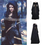 Women's Medieval Dress Victorian Renaissance Gothic Long Gown Dress Costumes Flare Sleeve Autumn Ladies Dresses