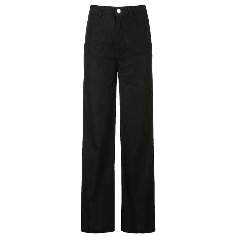 Vintage Oversized Corduroy Baggy Pants Women Harajuku y2k Brown Wide Leg Pant Streetwear Jogger High Waist Trouser Cuteandpsycho
