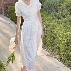 Summer Elegant Chiffon Dress Women French Style Sweet Lace-up Midi Kawaii Dress V-neck Korean Slim Designer Princess Dress