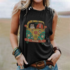 Pbong mid size graduation outfit romantic style teen swag clean girl ideas 90s latina aestheticNew Women S-5XL Sleeveless Cartoon Printed Vintage Tshirts O-Neck Cute Loose Tee Tops Female Summer Casual T Shirts Clothes