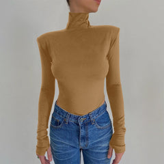 Sexy Backless Bodysuits Turtleneck Elegant Club Party Women&#39;s Tops One Piece Outfit High Waist Bodysuit Rompers