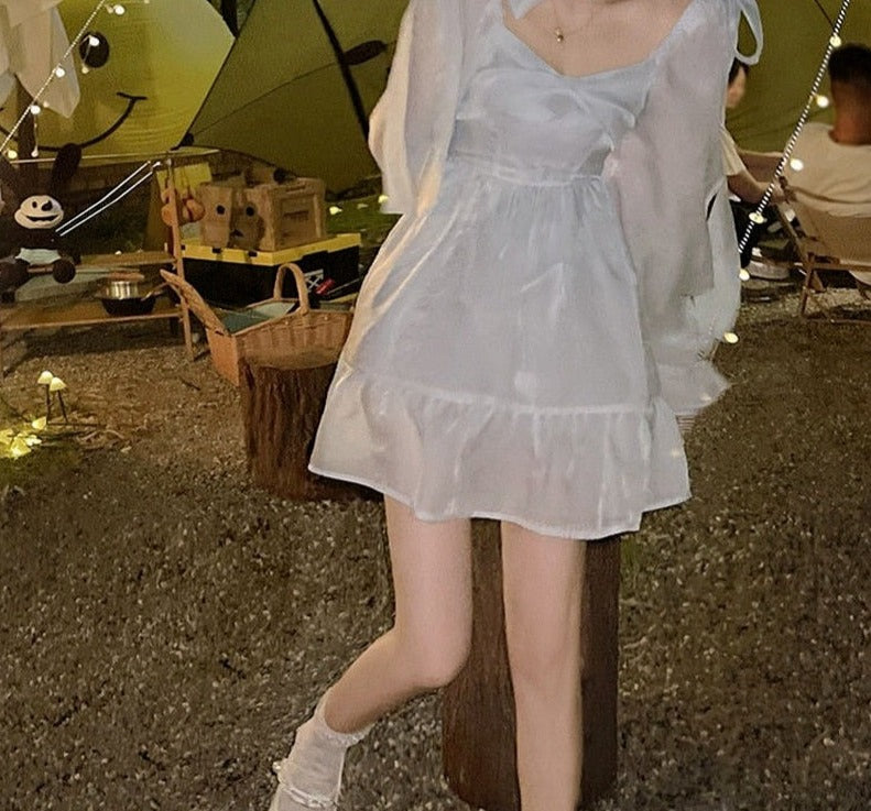Lolita Dress Women Casual Long Sleeve Kawaii Clothing Vintage Y2k Mini Dress Party Winter One Piece Dress Korean Fashion