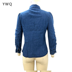 Denim Shirts For Women Long Sleeve Tops Blouses Women Clothes Autumn And Winter Denim Shirt Lady New Top Slim Sexy Denim Shirt