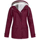 Women Jackets Winter Autumn Ladies Hooded Outdoor Raincoat Zipper Windbreaker Waterproof Outwear S-5XL Mujer Coat
