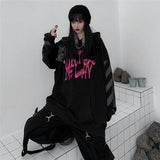 New graffiti print big pocket hoodie ladies streetwear men/women oversized trend couple tops sweatshirts