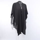 Ponchos and Capes Women Moon Printing Asymmetric Hem Steampunk Phases Spring Autumn  Wrapped Shawl Gothic Cloaks Cape