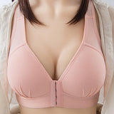 Plus Size Sexy Push Up Bra Front Closure Solid Color Brassiere Wireless Bralette Breast Seamless Bras for Women DE105