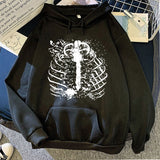 Women's Harajuku Streetwear Gothic Skull Print Pullover Punk Style Sweatshirt Oversized Hoodie Ladies Retro Hoodie clothes
