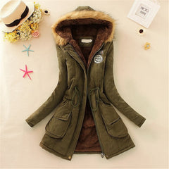 Long Parkas Female Womens Winter Jacket Coat Thick Cotton Warm Jacket Womens Outwear Parkas Plus Size Fur Coat