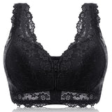 Female Vest Front Zipper Push Up Bra Full Cup Sexy Lace Bras For Women Bralette Top Plus Size Seamless Wireless Gather Brassiere