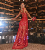 High Quality Red Lace Sleeveless Hollow Out Long Rayon Bandage Dress Evening Party Cute Dress  Pbong mid size graduation outfit romantic style teen swag clean girl ideas 90s latina aesthetic