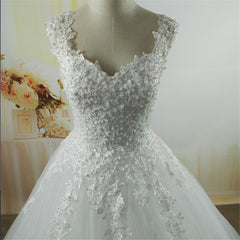 White Ivory Pearls Wedding Dresses With Lace Bottom For Brides Dress Plus Size 2-26W