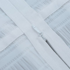 High Quality White Sleeveless Tassel Hollow Out Bodycon Rayon Bandage Dress Evening Party Sexy Dress