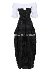 Pbong mid size graduation outfit romantic style teen swag clean girl ideas 90s latina aestheticSteampunk Women Skirts Gothic Irregular Shirring Pleated Party Maxi Long Skirt High Low Costumes Punk Sexy Corset Plus Size Red