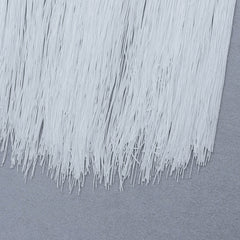 High Quality White Sleeveless Tassel Hollow Out Bodycon Rayon Bandage Dress Evening Party Sexy Dress