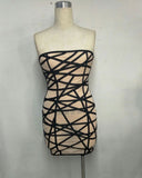 High Quality Strapless Rayon Sexy Geometric Perspective  Women's New Fashion Bodycon Mini DressPbong  mid size graduation outfit romantic style teen swag clean girl ideas 90s latina aesthetic