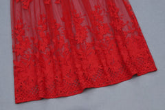 High Quality Red Lace Sleeveless Hollow Out Long Rayon Bandage Dress Evening Party Cute Dress  Pbong mid size graduation outfit romantic style teen swag clean girl ideas 90s latina aesthetic