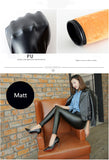 Winter Leather Pants For Women Gold Fleeces Warm Thicken Pencil Pants High Waist PU Skinny Leggings Female Fall Trousers P9108