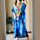 Pbong mid size graduation outfit romantic style teen swag clean girl ideas 90s latina aestheticMoroccan Kaftan Bohemian Printed Summer Dress Long Tunic Women Plus Size Beach Wear Swim Suit Cover Up Robe de plage