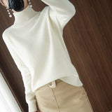Turtleneck Pullover Fall/winter Cashmere Sweater Women Pure Color Casual Long-sleeved Loose Pullover Bottoming Women&#39;s