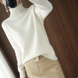 Turtleneck Pullover Fall/winter Cashmere Sweater Women Pure Color Casual Long-sleeved Loose Pullover Bottoming Women's