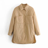 Spring Casual Woman Loose Long Basic Pocket Shirt Coats Female Fashion Oversized Light Jacket Ladies Solid Color Outwear