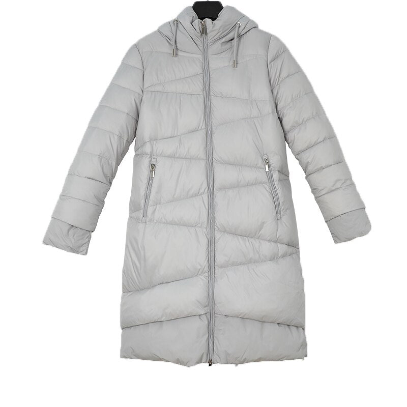 women's long down jacket parka outwear with hood quilted coat female plus size cotton quality warm clothes outwear 11153