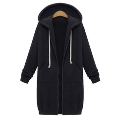 Long Oversized Hoodies Women Autumn Winter Sweatshirt Women Zipper Women Hoodies Outerwear Pockets Sudaderas Mujer Sweat Femme