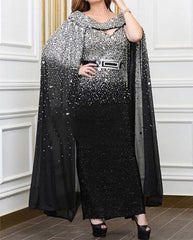 Pbong  mid size graduation outfit romantic style teen swag clean girl ideas 90s latina aesthetic new women elegant top quality evening party cloak long dress sexy sheath gradient sequined evening dress
