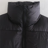 Spring Casual Woman Black Loose Short Vest Female Fashion Oversized  Solid Color Tank Ladies Basic Warm Sleeveless Jacket
