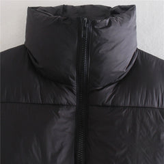Spring Casual Woman Black Loose Short Vest Female Fashion Oversized  Solid Color Tank Ladies Basic Warm Sleeveless Jacket