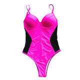 Summer Side Mesh Bathing Swimming Suit For Women One Piece Swimsuit Women Underwire Push Up Swimwear High Waist