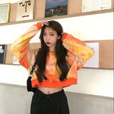 women Sweatshirt dyeing Fashion harajuku plus size Hoodies oversize loose korean Print tops Pullovers Streetwear Women Clothes