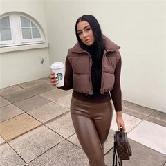 Spring Casual Woman Black Loose Short Vest Female Fashion Oversized  Solid Color Tank Ladies Basic Warm Sleeveless Jacket