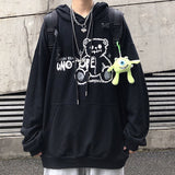 Street ladies pullover smiley print hoodie oversized Harajuku style hooded plus size winter couple sweatshirt ladies